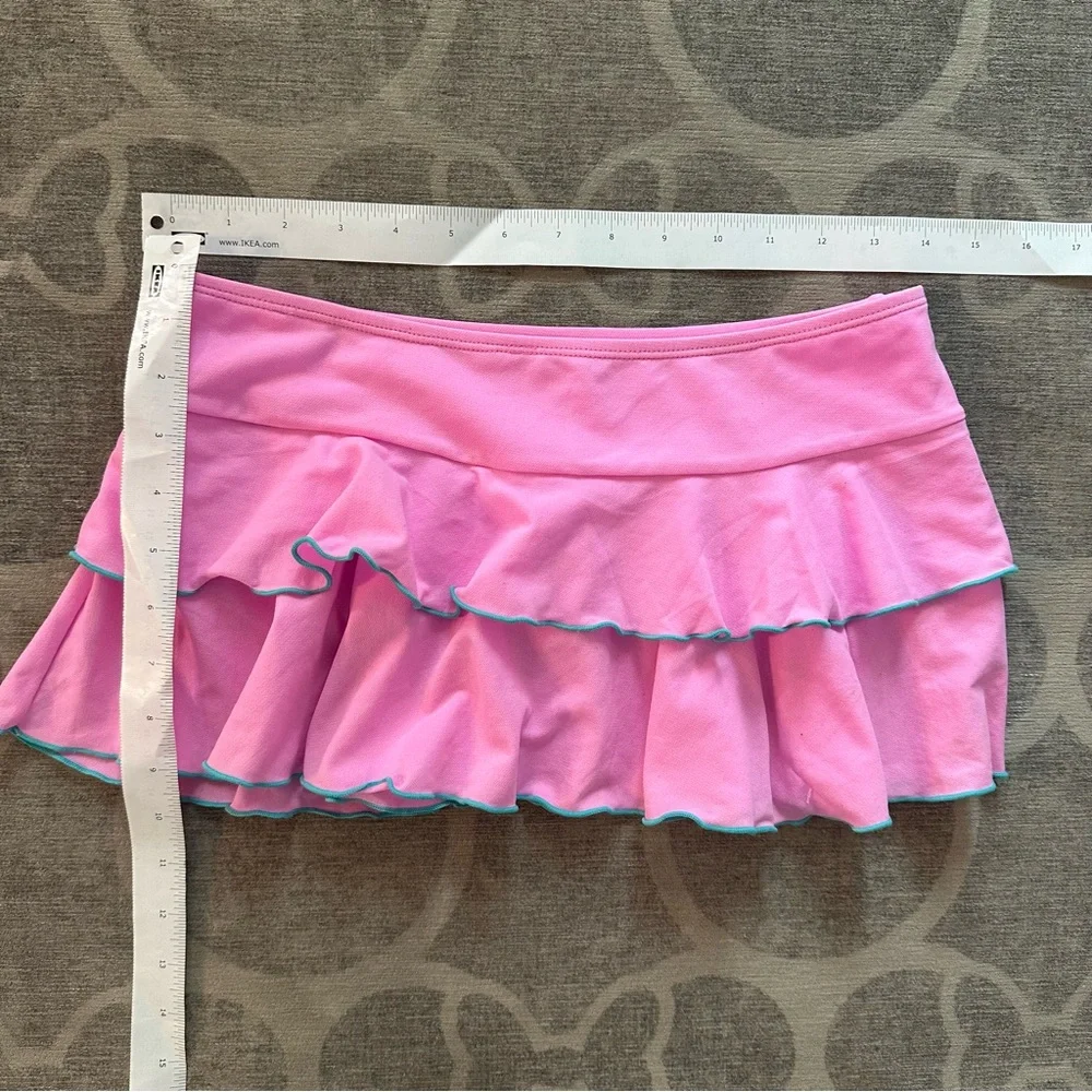 Cat & Jack sheer pink tiered swim cover-up skirt